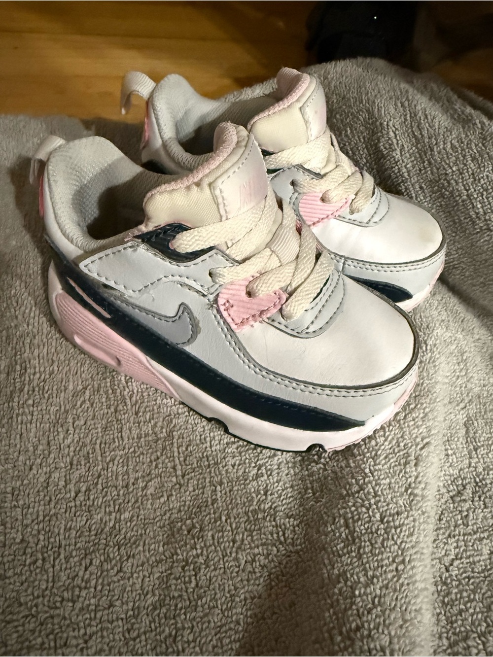 Nike Toddler Air Max - White, Pink & Navy Athletic Sneakers